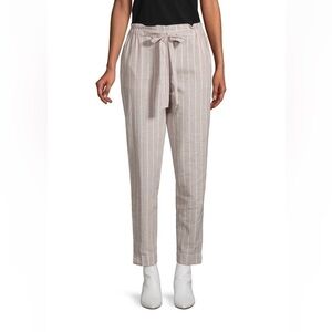 Beach Lunch Lounge Pinstripe Linen & Cotton Pants (Size L)